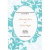 Aqua Oval Damask Wedding Invitation